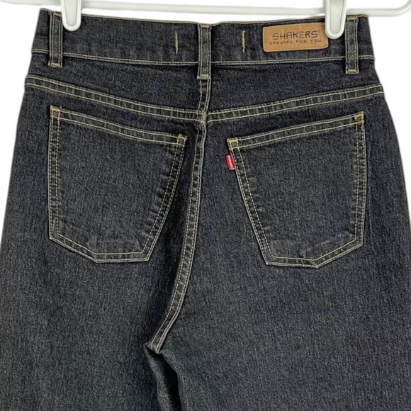 Shakers Women's Embellished Straight Stretch Black Denim Jeans Sz 29x33 Mid Rise - Picture 4 of 12